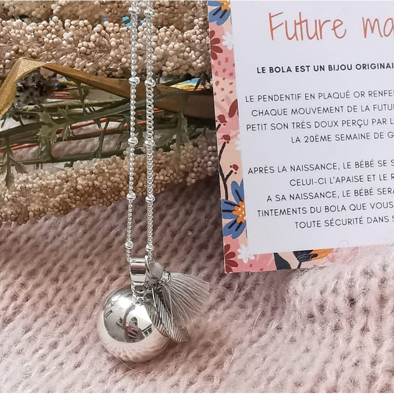 A Mes Copines - Bola de grossesse argent avec pompon