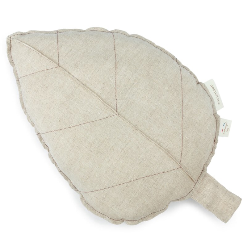 Nobodinoz - Coussin feuille lin français nobodinoz