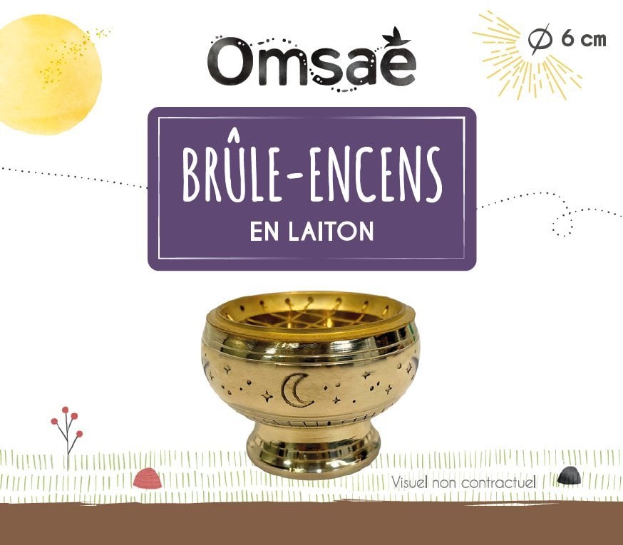 Brule Encens en Laiton pour Encens et Charbon - Encensoir