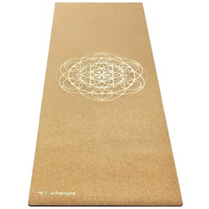 Tapis yoga liège xxl 2,15 m fleur de vie