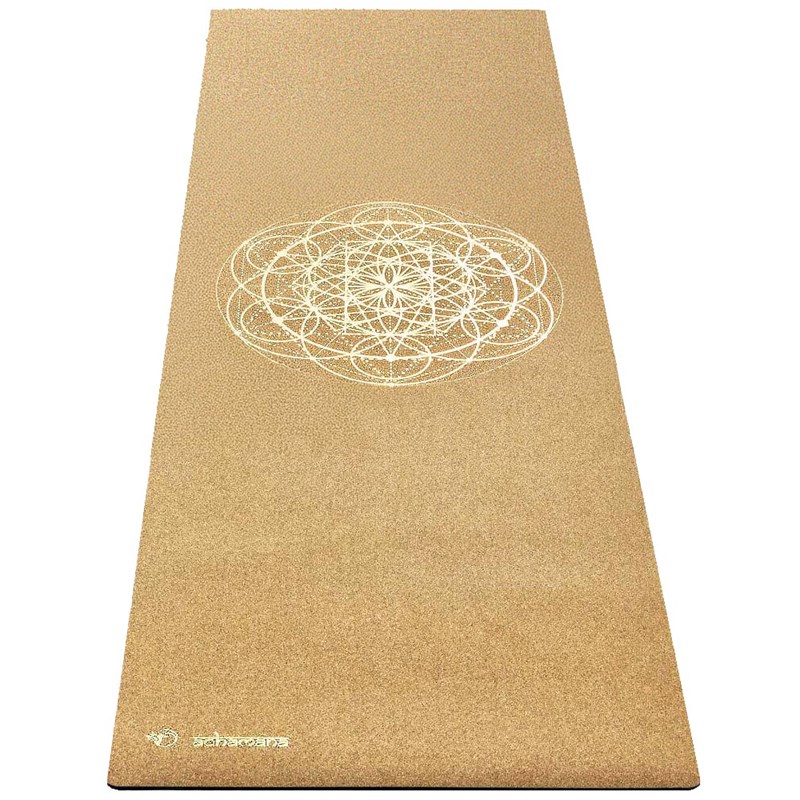 Tapis yoga liège xxl 2,15 m fleur de vie