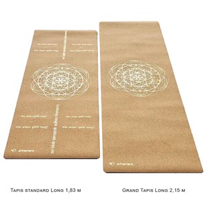 Tapis yoga liège xxl 2,15 m fleur de vie