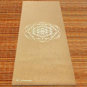 Tapis yoga liège xxl 2,15 m fleur de vie