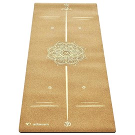 Tapis yoga liège mandala marqueurs 5mm