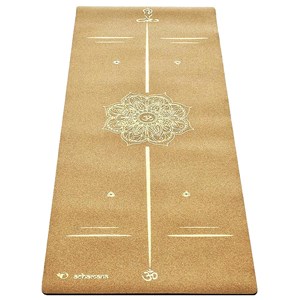 Tapis yoga liège mandala marqueurs 5mm