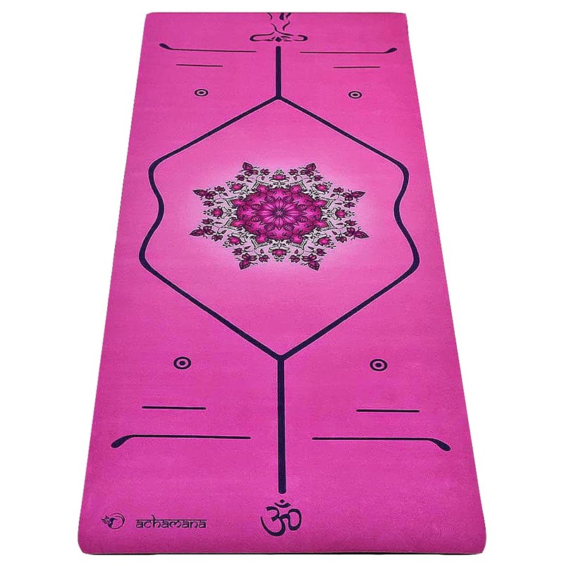 Tapis de yoga épais rose mandala 6 mm