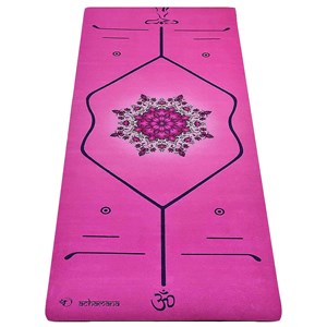 Tapis de yoga épais rose mandala 6 mm