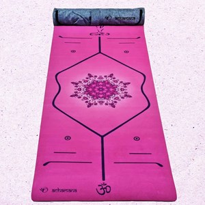 Tapis de yoga pilates rose 3 plis 6 mm