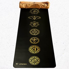 Tapis yoga pro similicuir chakras or 5mm