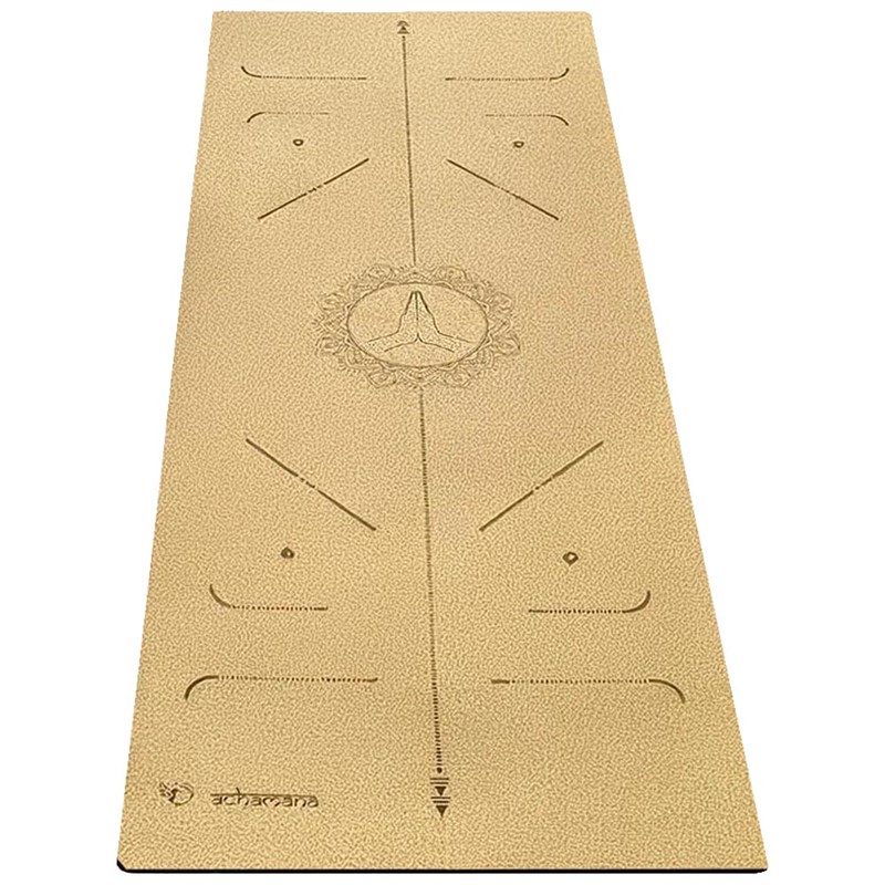 Tapis de yoga liège épais 6mm marqueurs