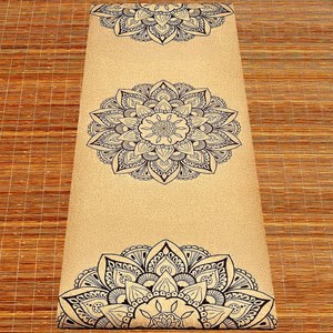 Tapis de yoga liège épais  6mm mandala