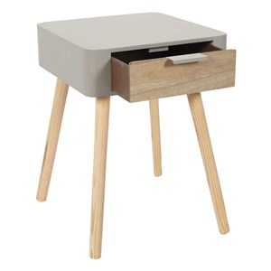 Table de chevet 1 tiroir en mdf - taupe