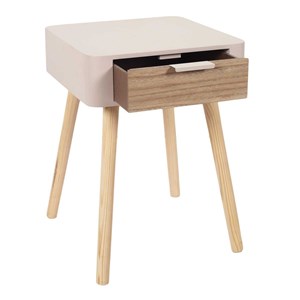 Table de chevet 1 tiroir en mdf - rose