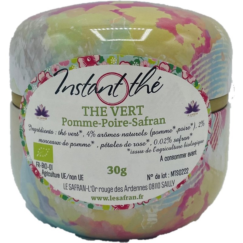 Thé vert pomme poire safran 30g bio