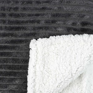 Plaid flanelle côtelé 180x220cm gris