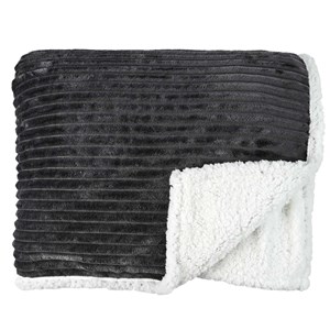 Plaid flanelle côtelé 180x220cm gris