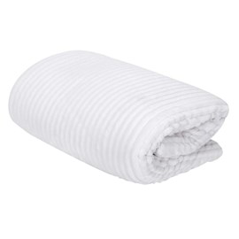Plaid flanelle côtelé 180x220cm ecru
