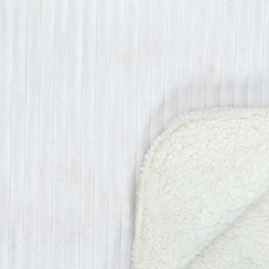 Plaid flanelle côtelé 180x220cm ecru