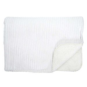 Plaid flanelle côtelé 180x220cm ecru