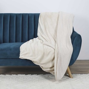 Plaid flanelle 140x220cm beige