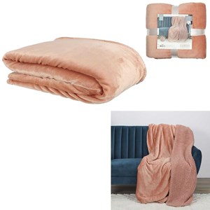 Plaid flanelle 140x220cm pêche