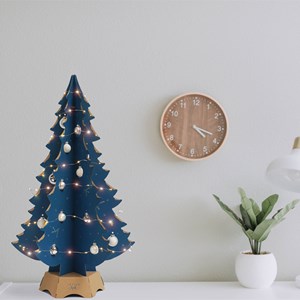 Sapin en carton eco responsable bleu