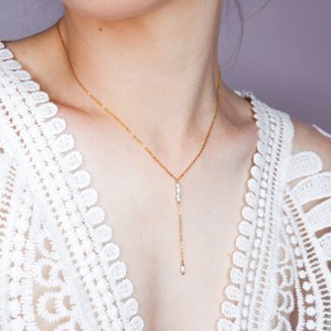 Collier pendant - usnea - or