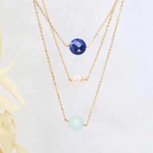 Collier - salina blanc - or