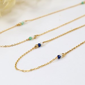 Collier - alga bleu - or