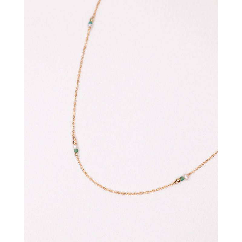 Collier - alga vert - or