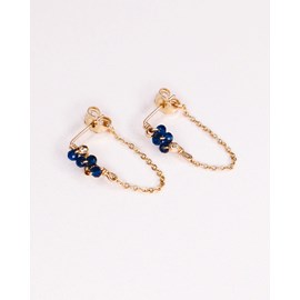 Boucles - ravia bleu - or