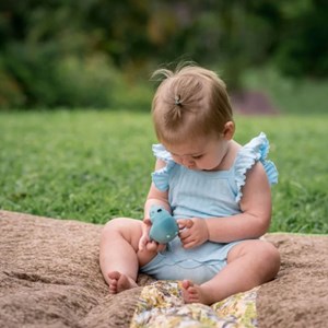 Oiseau en caoutchouc naturel