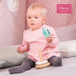 Pyramide à empiler bois et tissu