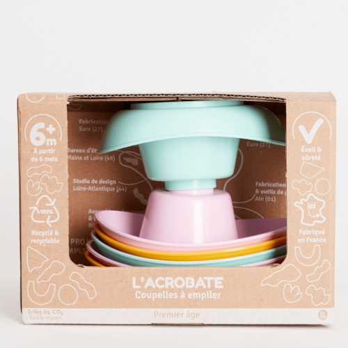 Le Jouet Simple - Jouet de bain made in france en matière recyclée barques gigognes x6