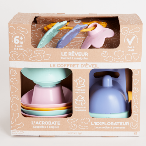 Le Jouet Simple - Coffret d'eveil - hochet orange