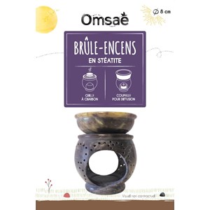 Brûle-encens 2 en 1 en stéatite