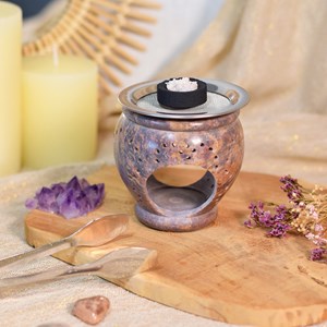 Brûle-encens 2 en 1 en stéatite