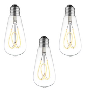 Pack 3 ampoules e27 led décoratives spir