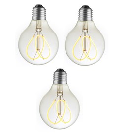 Pack 3 grandes ampoules e27 led déco fil