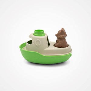 Jouet de bain made in france en matière recyclée bateau de mr renard
