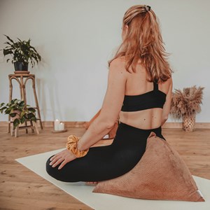 Coussin de méditation - berlingot camel