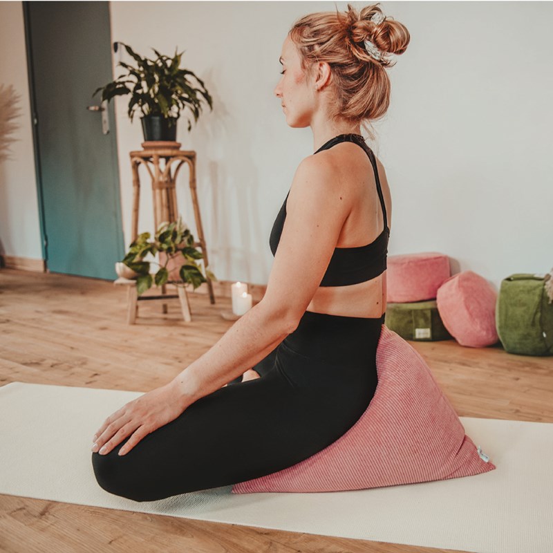 Coussin de méditation - berlingot rose