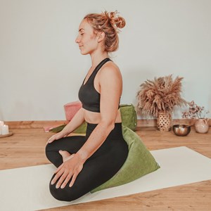 Coussin de méditation - berlingot kaki