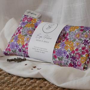 Coussin yeux lin lavande - liberty