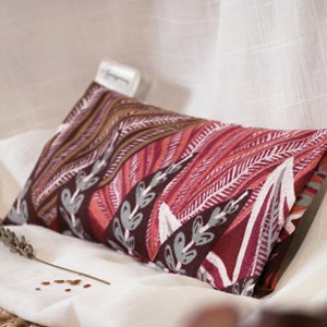 Coussin yeux lin lavande - floral