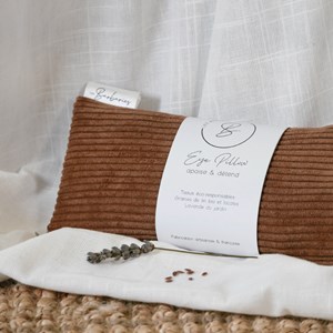 Coussin yeux lin lavande - velours