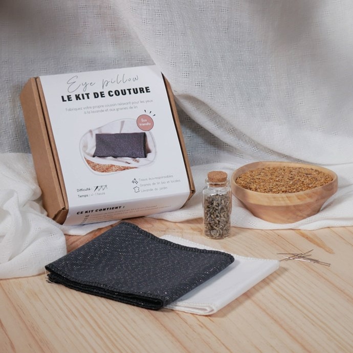 Kit de couture DIY : coussin yeux relaxant aux graines de lin et