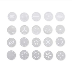 Presse à biscuits, 20 embouts piston