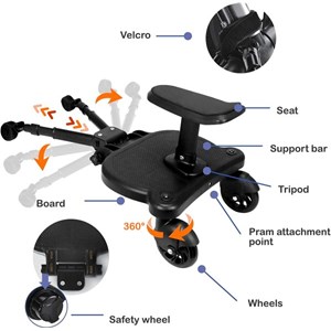 Hello hippo - planche poussette 2 roues