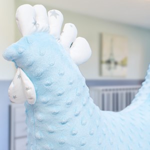 Coussin de maternité poule stella bleu